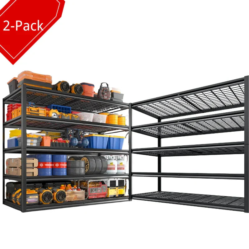 【🔥Factory Direct Clearout Sale🔥】2 Packs 3000LBS Garage Shelving 5 Tier Rust-Proof Adjustable Industrial Shelving Metal Storage Shelves Easy Assembly 10 Minutes