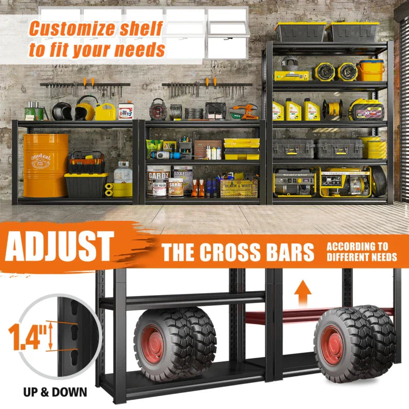 【🔥Factory Direct Clearout Sale🔥】32"W Garage Shelving Heavy Duty, 2000lbs Adjustable Garage Storage Shelves 5 Tier Metal Shelving for Basement Pantry Warehouse Garage