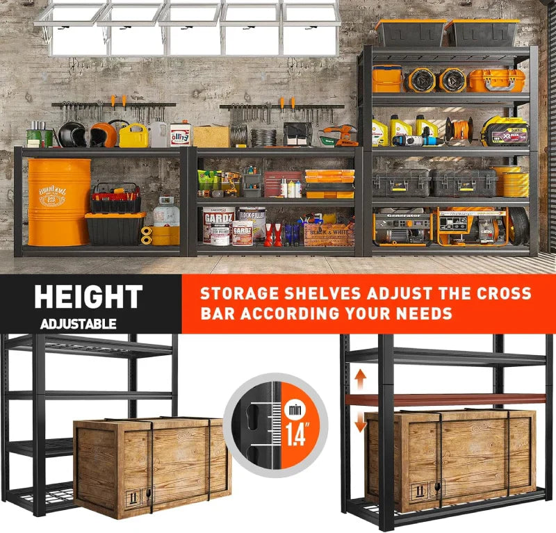 【🔥Factory Direct Clearout Sale🔥】72"H 5-Tier Storage Shelves for Basement 2550LBS Adjustable Shelving for Garage Warehouse Pantry