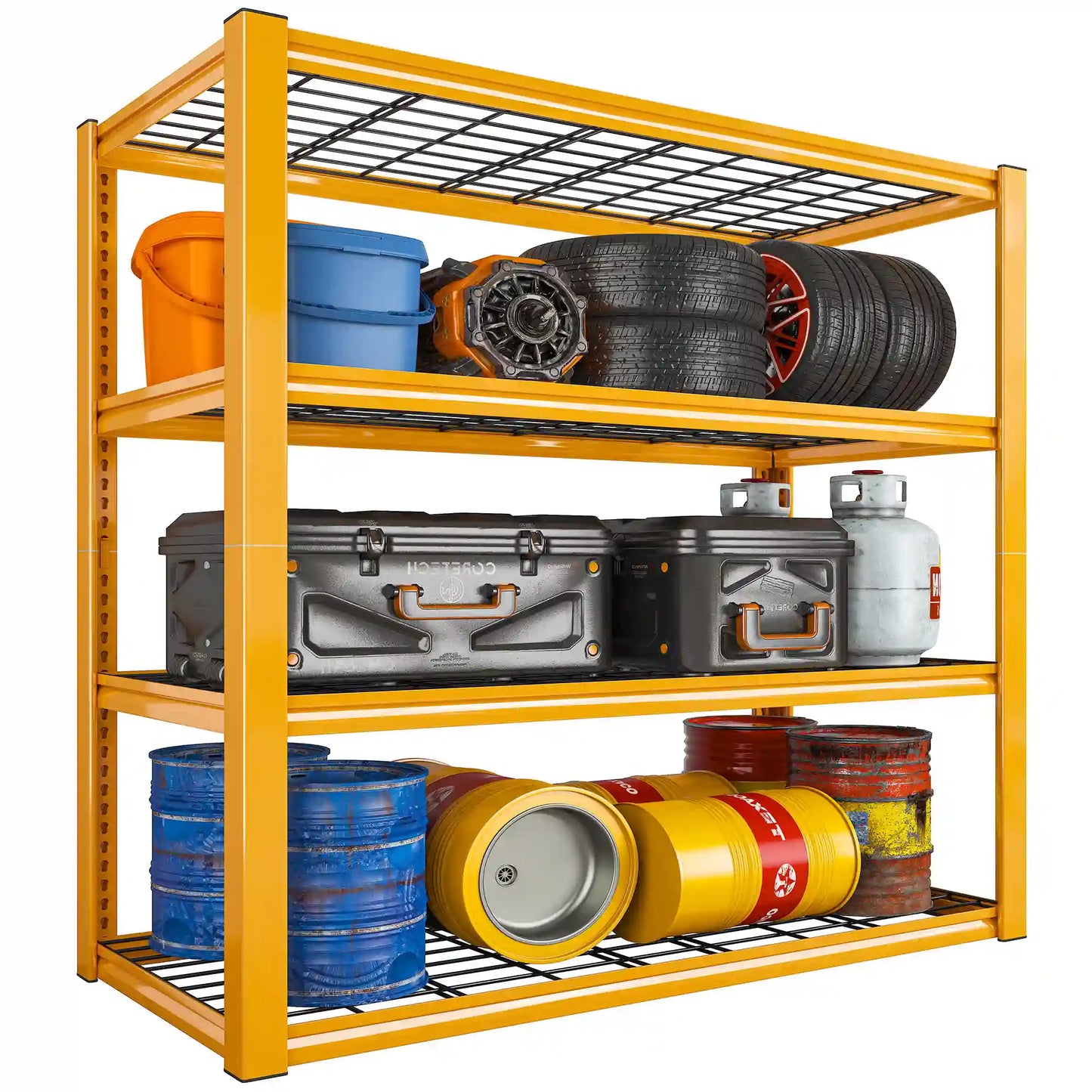 【🔥Factory Direct Clearout Sale🔥】4 Tier Shelves 60"H Garage Storage Shelves 2200 LBS Free Assembly Tools Included for Garage Organization