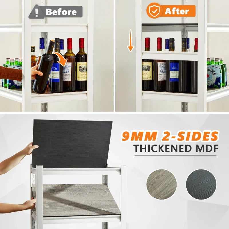 【🔥Factory Direct Clearout Sale🔥】5 Tier Laminated Metal Shelving Unit Adjustable Storage Utility Rack Heavy Duty Shelves for Kitchen Garage Pantry