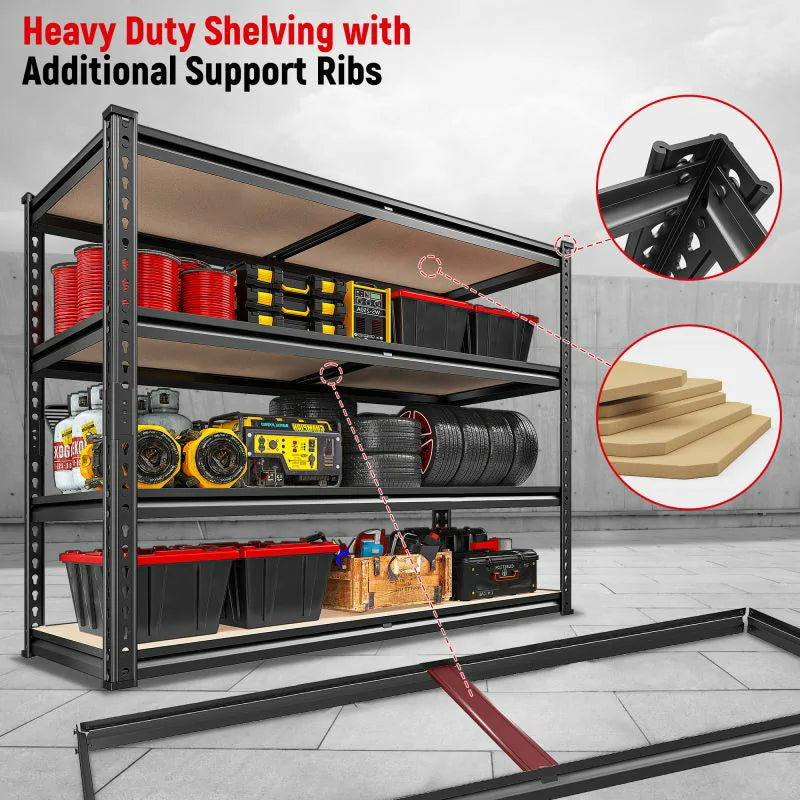 【🔥Factory Direct Clearout Sale🔥】40"W Storage Shelves, 2000 lbs Heavy Duty Garage Shelving, Adjustable Metal Shelves For Basemnet Warehouse Commercial
