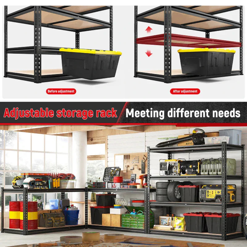 【🔥Factory Direct Clearout Sale🔥】2-Pack 40"W Garage Storage Shelves, 2500lbs Heavy Duty Steel Shelving, Adjustable Storage Rack for Basement Commercial