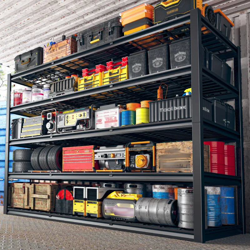 【🔥Factory Direct Clearout Sale🔥】2-Pack 60" W Industrial Steel Shelving Heavy Duty Adjustable Garage Shelves for Warehouse, Garage, Basement