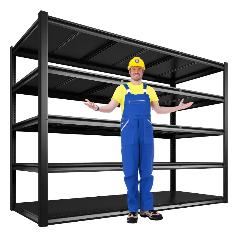 【🔥Factory Direct Clearout Sale🔥】60"W x 72"H 5-Tier Industrial Garage Shelving,3000LBS Heavy Duty Storage Shelves,Adjustable Metal Shelving for Basement Warehouse