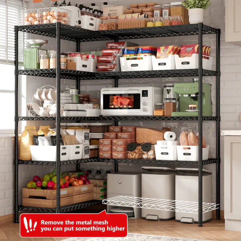 【🔥Factory Direct Clearout Sale🔥】2 Pack Wire Shelving Units, 62"W Adjustable Storage Shleves Load 1550LBS, Metal Rack for Pantry Kichen Commercial
