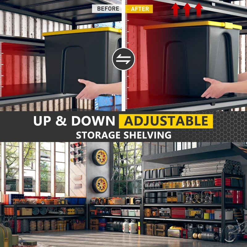 【🔥Factory Direct Clearout Sale🔥】60" W Industrial Metal Shelving 4-Tier Garage Steel Shelving for Warehouse, Basement, Pantry