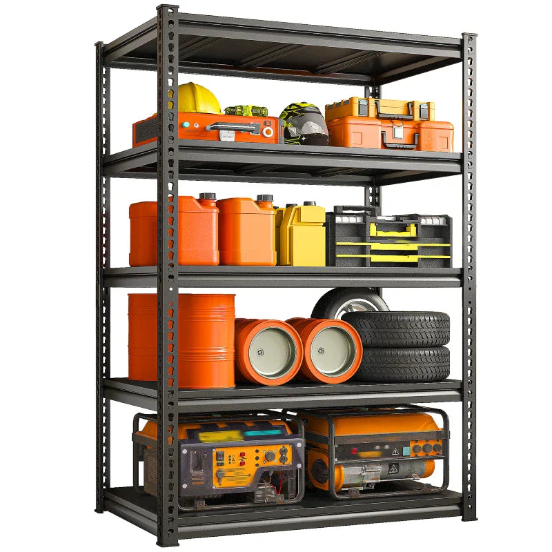 【🔥Factory Direct Clearout Sale🔥】Shelves 2000 Lbs, Garage Shelving 5 Tier Adjustable Black Metal Shelf