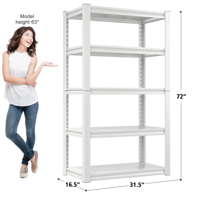 【🔥Factory Direct Clearout Sale🔥】31.5"W 6-Tier Garage Shelving 2000LBS Metal Shelving Heavy Duty White Shelves for Closet Pantry Kitchen