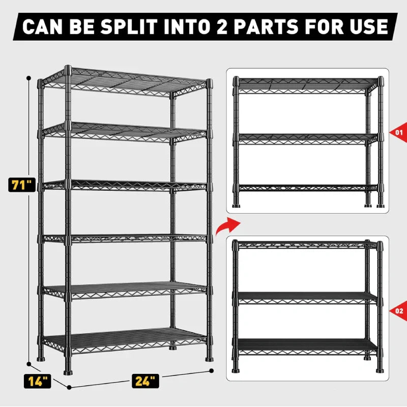 【🔥Factory Direct Clearout Sale🔥】Tall Wire Shelving Units,Adjustable Outdoor Metal Shelves, Storage Shelves for Kitchen Pantry Dorm