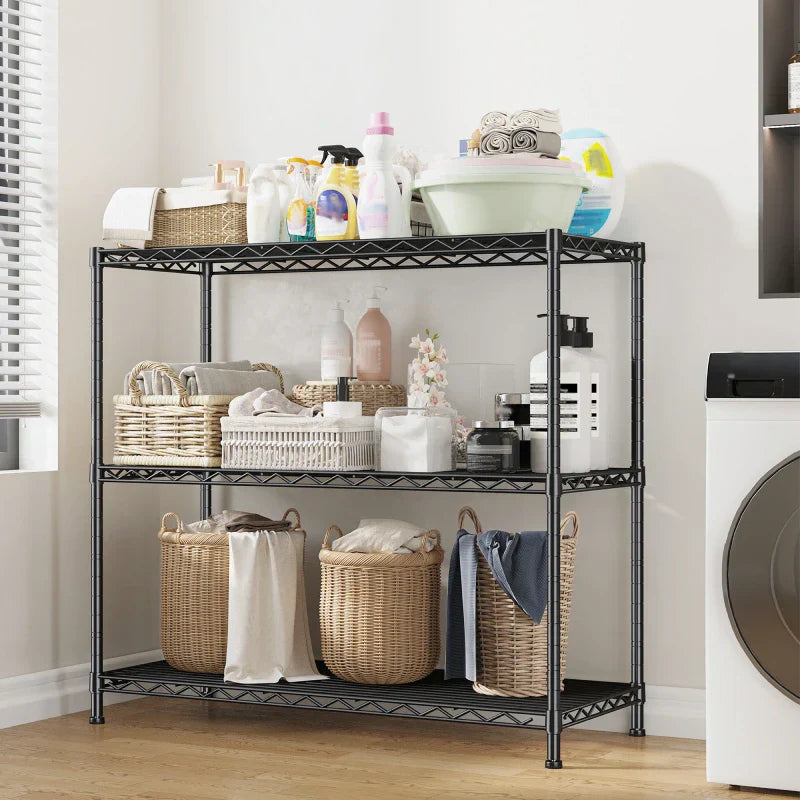 【🔥Factory Direct Clearout Sale🔥】3-Shlef Metal Shelves, Adjustable Steel Wire Shelving Units, Storage Rack for Kitchen Pantry Closet Dorm