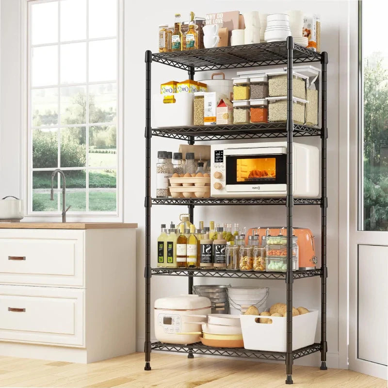 【🔥Factory Direct Clearout Sale🔥】21.5"W Wire Shelving Units, 5-Tier Adjustable, 1000lbs Metal Wire Racks for Pantry Kitchen Dorm