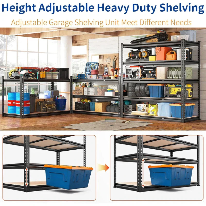 【🔥Factory Direct Clearout Sale🔥】48" W Garage Storage Shelves, 3000lbs Heavy Duty Steel Shelving Racks, Adjustable Metal Racks for Basement Warehouse Commercial