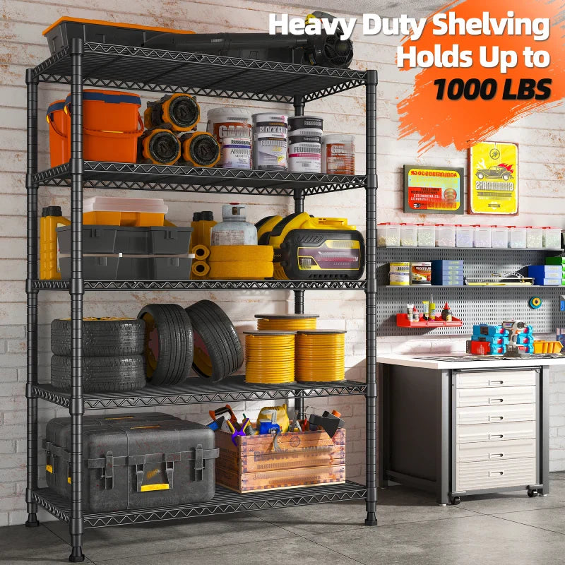 【🔥Factory Direct Clearout Sale🔥】Tall Wire Shelving Units,Adjustable Outdoor Metal Shelves, Storage Shelves for Kitchen Pantry Dorm