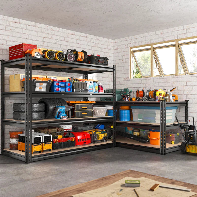 【🔥Factory Direct Clearout Sale🔥】48" W Garage Shelving Unit, 4-Tier Adjustable, Heavy Duty Steel Shelving Racks Load 2550 lbs, Storage Rack for Kitchen Pantry Basement