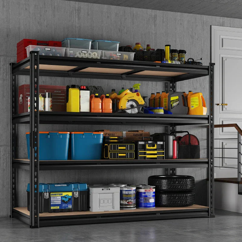 【🔥Factory Direct Clearout Sale🔥】48" W Garage Shelving Unit, 4-Tier Adjustable, Heavy Duty Steel Shelving Racks Load 2550 lbs, Storage Rack for Kitchen Pantry Basement