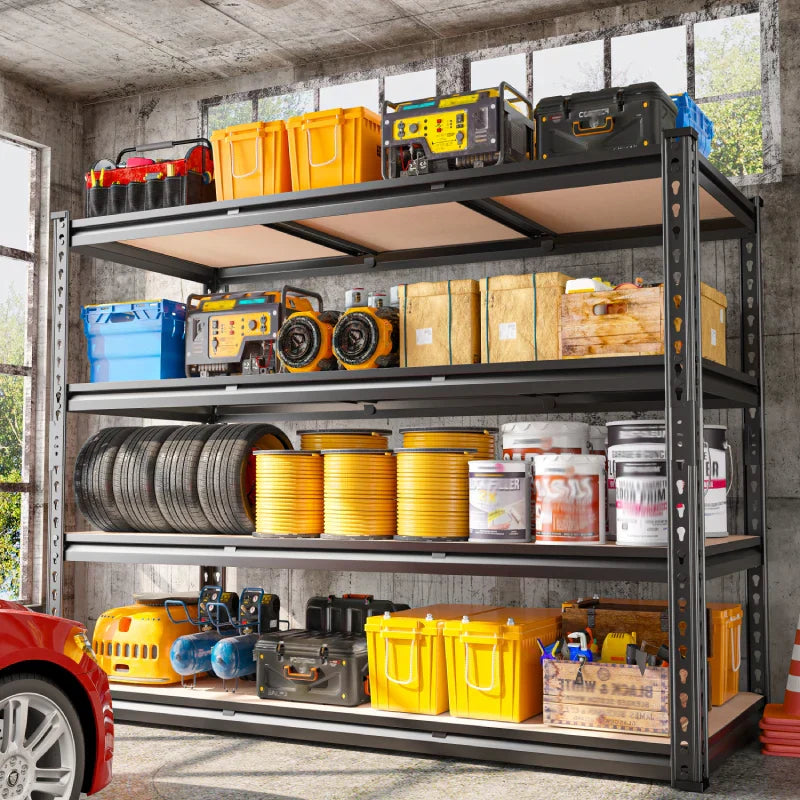 【🔥Factory Direct Clearout Sale🔥】48" W Garage Shelving Unit, 4-Tier Adjustable, Heavy Duty Steel Shelving Racks Load 2550 lbs, Storage Rack for Kitchen Pantry Basement