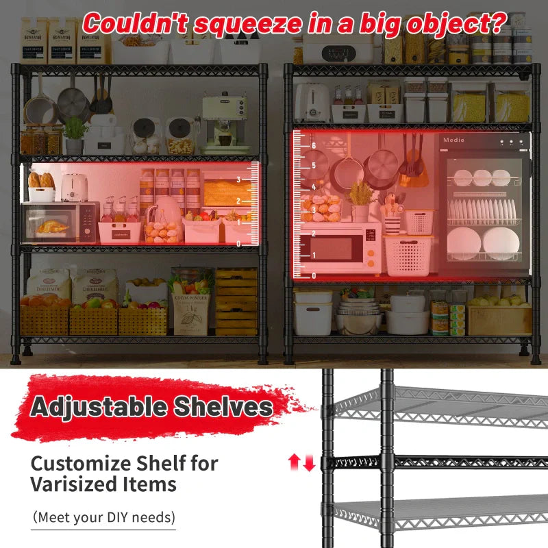【🔥Factory Direct Clearout Sale🔥】Tall Wire Shelving Units,Adjustable Outdoor Metal Shelves, Storage Shelves for Kitchen Pantry Dorm