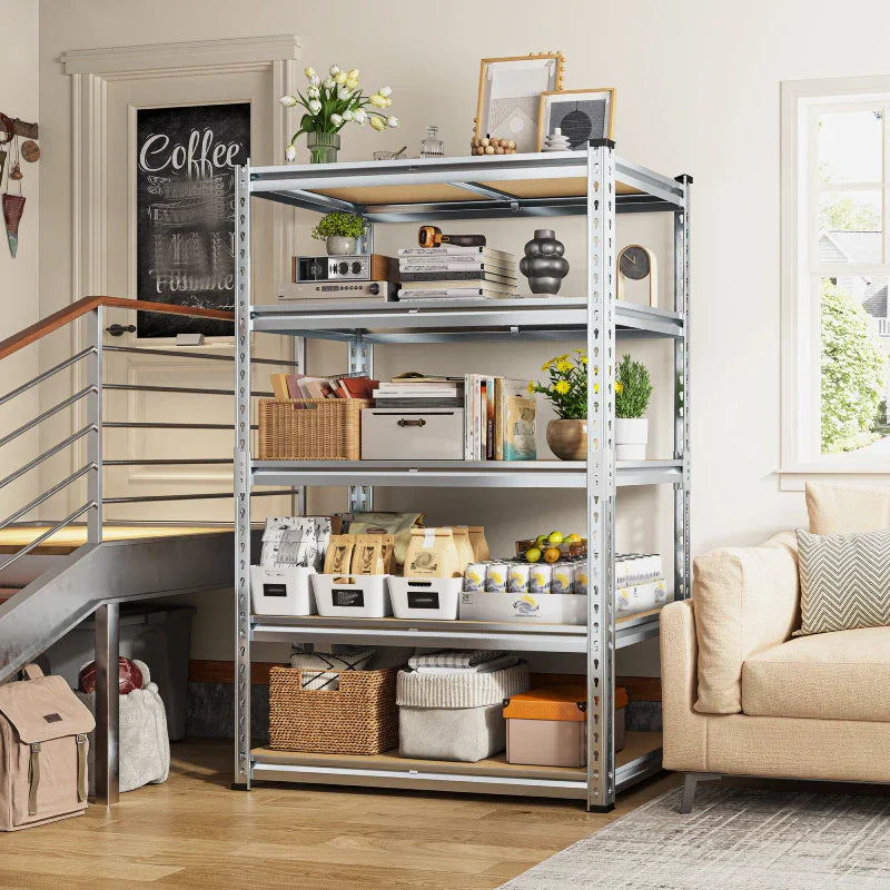 【🔥Factory Direct Clearout Sale🔥】35.5"W Garage Shelving, 5-Tier Adjustable Metal Shelves, Storage Rack for Kitchen Pantry Basement, Galvanized