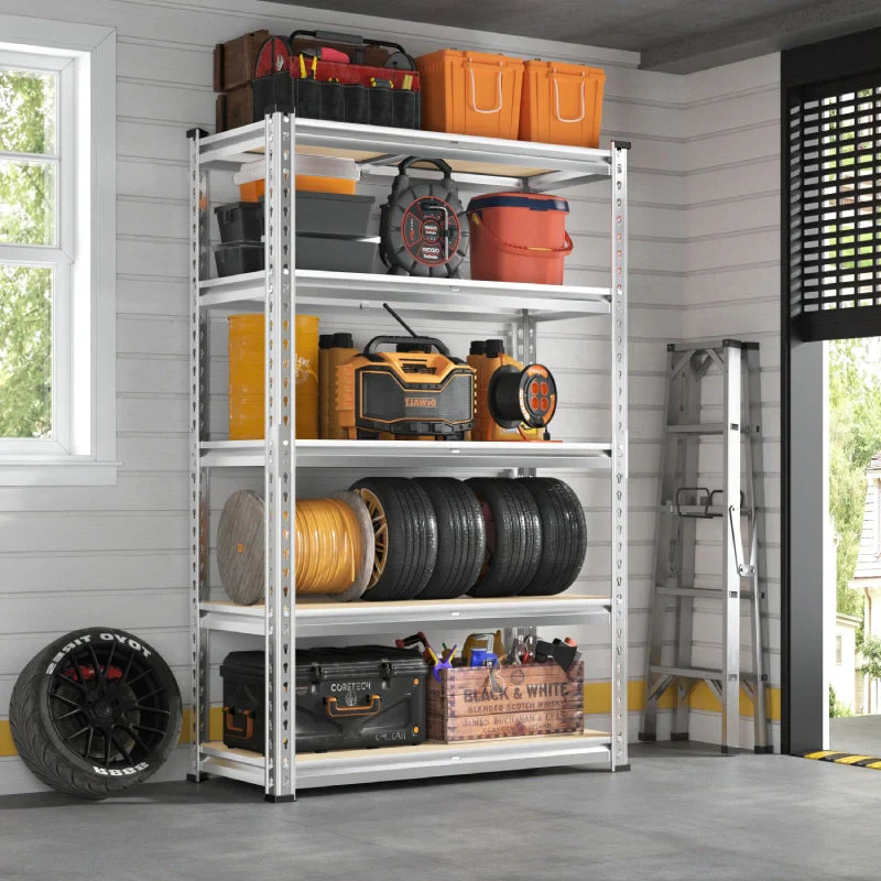 【🔥Factory Direct Clearout Sale🔥】35.5"W Garage Shelving, 5-Tier Adjustable Metal Shelves, Storage Rack for Kitchen Pantry Basement, Galvanized