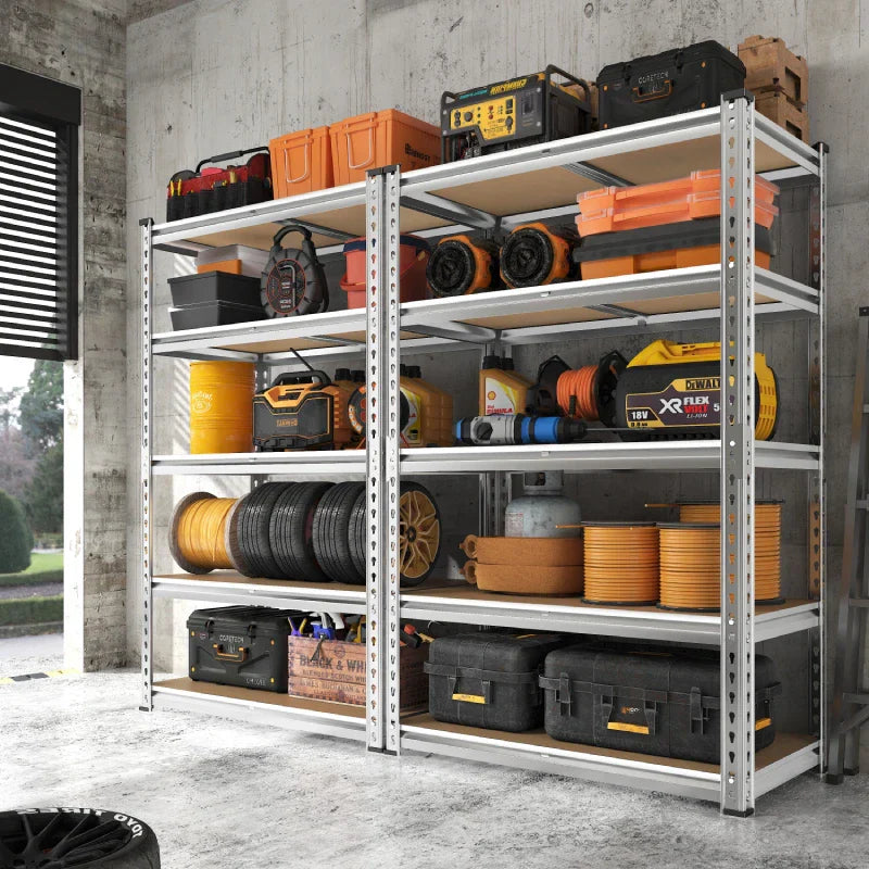【🔥Factory Direct Clearout Sale🔥】35.5"W Garage Shelving, 5-Tier Adjustable Metal Shelves, Storage Rack for Kitchen Pantry Basement, Galvanized