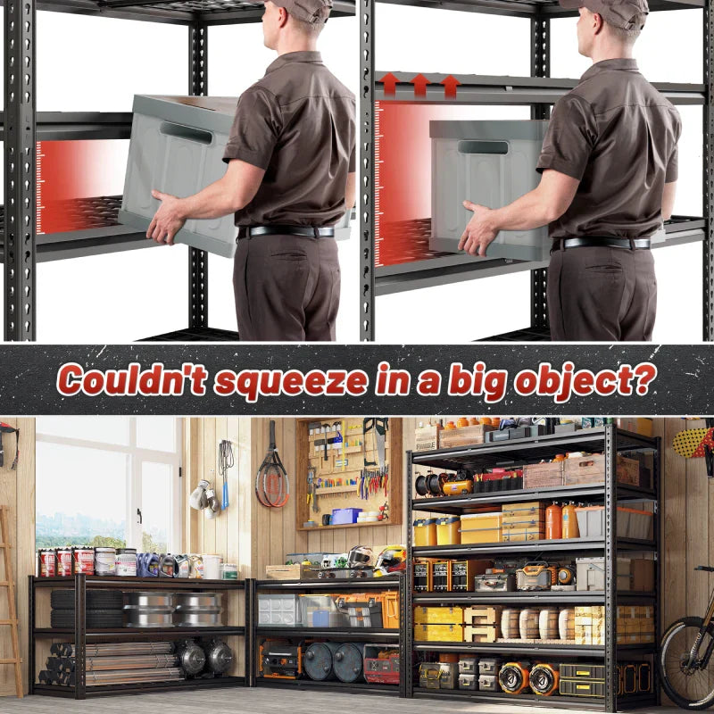 【🔥Factory Direct Clearout Sale🔥】24"in X 78"in Bin Shelves 3600LBS Industrial Shelving Units 6 Tiers Black Shelf Shelves For Garage, Warehouse, Pantry Organization