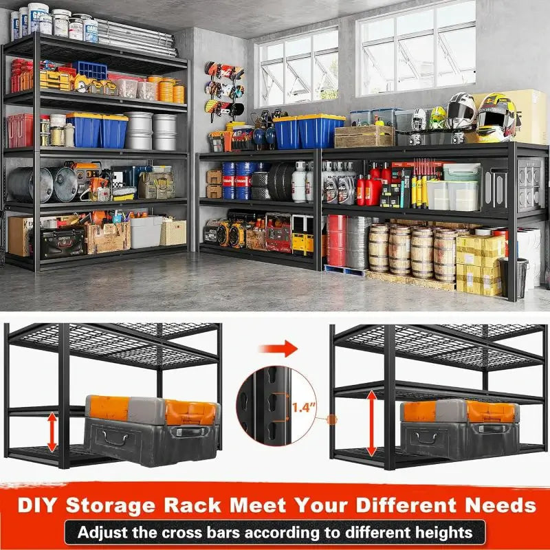 【🔥Factory Direct Clearout Sale🔥】2 Packs 3000LBS Garage Shelving 5 Tier Rust-Proof Adjustable Industrial Shelving Metal Storage Shelves Easy Assembly 10 Minutes