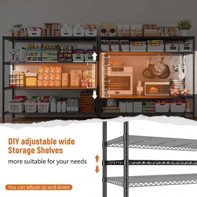 【🔥Factory Direct Clearout Sale🔥】45.3''W Wire Shelving, 4-Tier Adjustable, Storage Rack Metal Wire Shelves for Pantry Kitchen Commercial