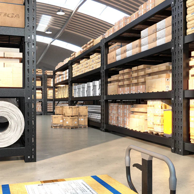 【🔥Factory Direct Clearout Sale🔥】60"W 11000LBS Ultra Heavy-Duty Garage Shelving 72" H Industrial Shelving Adjustable 4-Tier Metal Garage Shelving Unit for Warehouse, Commercial, Shop, Basement