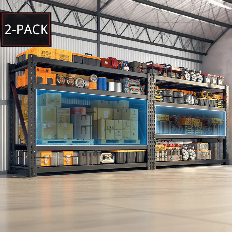 【🔥Factory Direct Clearout Sale🔥】60"W 11000LBS Ultra Heavy-Duty Garage Shelving 72" H Industrial Shelving Adjustable 4-Tier Metal Garage Shelving Unit for Warehouse, Commercial, Shop, Basement