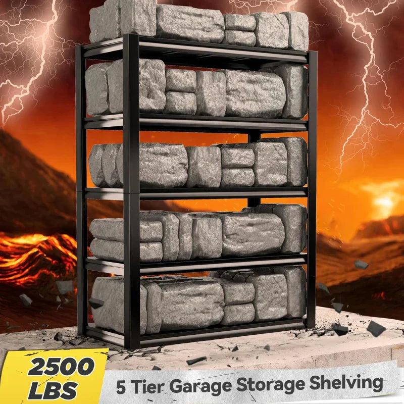 【🔥Factory Direct Clearout Sale🔥】72"H Heavy Duty Garage Shelving 2500LBS Adjustable Basement Shelving for Warehouse Commercial Garage