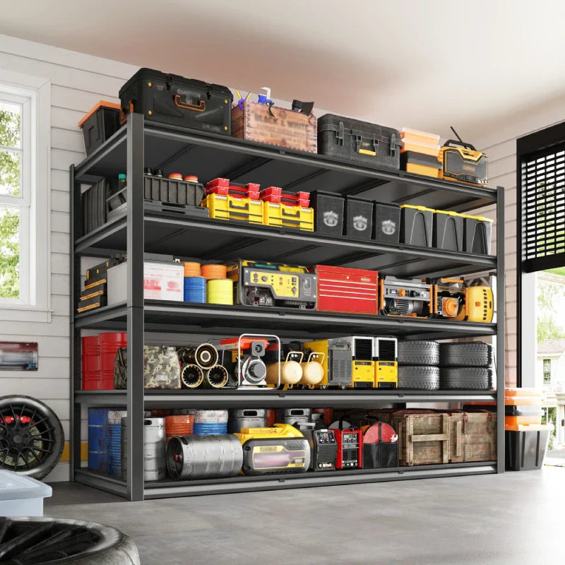 【🔥Factory Direct Clearout Sale🔥】60"W x 72"H 5-Tier Industrial Garage Shelving,3000LBS Heavy Duty Storage Shelves,Adjustable Metal Shelving for Basement Warehouse