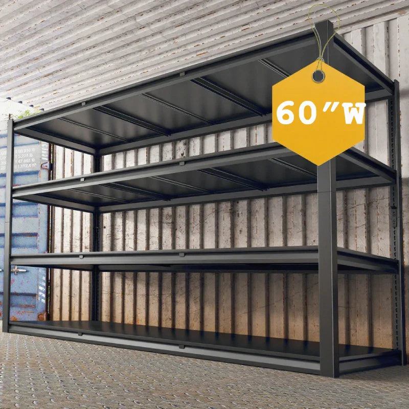 【🔥Factory Direct Clearout Sale🔥】60" W Industrial Metal Shelving 4-Tier Garage Steel Shelving for Warehouse, Basement, Pantry