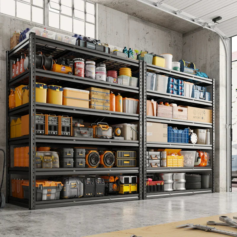 【🔥Factory Direct Clearout Sale🔥】24"in X 78"in Bin Shelves 3600LBS Industrial Shelving Units  6 Tiers Black Shelf Shelves For Garage, Warehouse, Pantry Organization