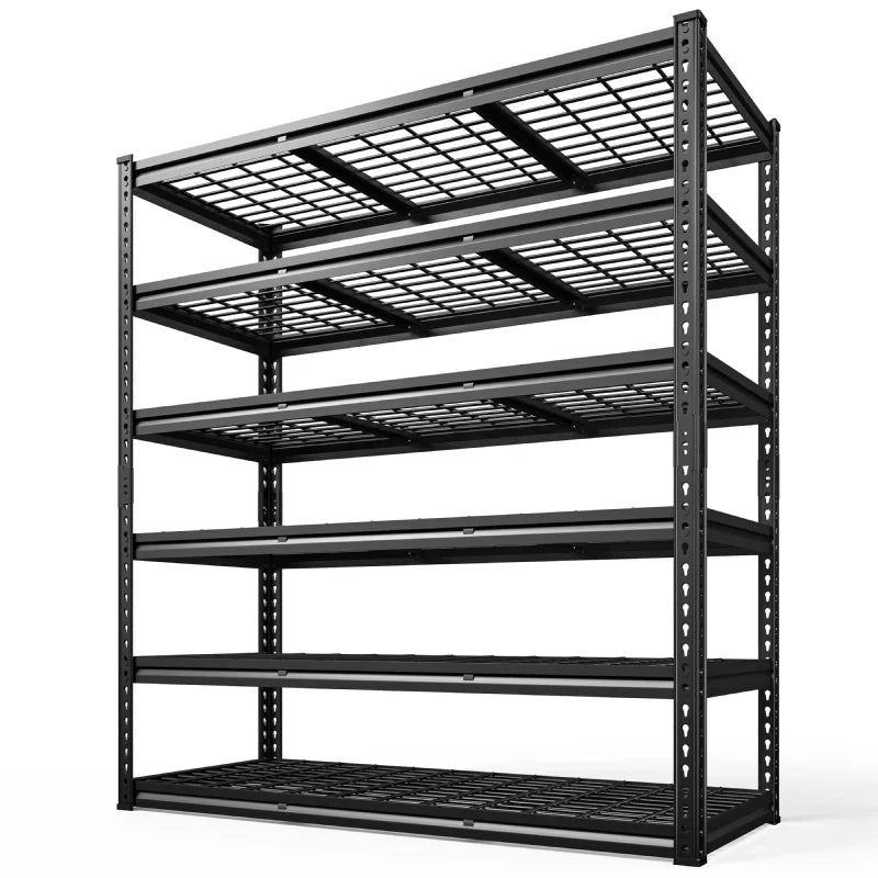【🔥Factory Direct Clearout Sale🔥】24"in X 78"in Bin Shelves 3600LBS Industrial Shelving Units  6 Tiers Black Shelf Shelves For Garage, Warehouse, Pantry Organization