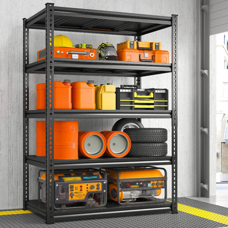 【🔥Factory Direct Clearout Sale🔥】Shelves 2000 Lbs, Garage Shelving 5 Tier Adjustable Black Metal Shelf