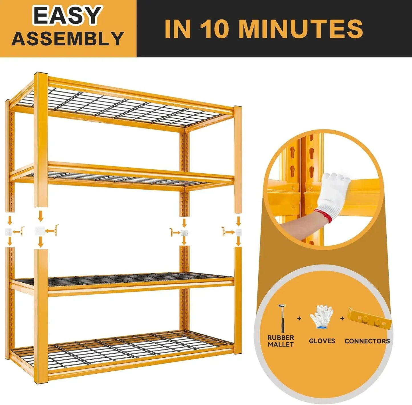 【🔥Factory Direct Clearout Sale🔥】2PCS 4400 LBS Metal Garage Shelving,4 Tiers Heavy Duty Storage Shelves,Industrial Metal Storage Rack