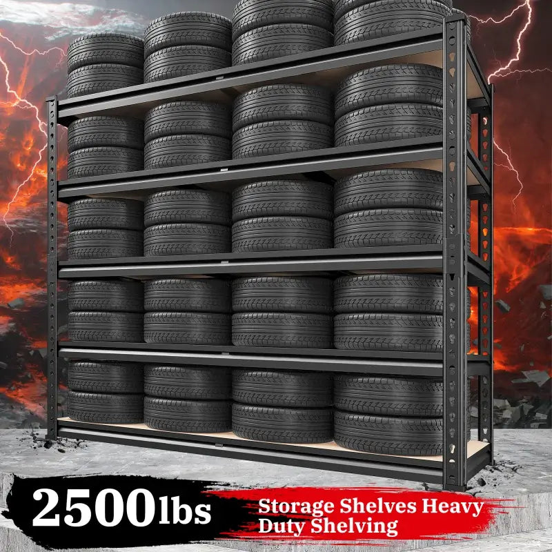 【🔥Factory Direct Clearout Sale🔥】2-Pack 40"W Garage Storage Shelves, 2500lbs Heavy Duty Steel Shelving, Adjustable Storage Rack for Basement Commercial