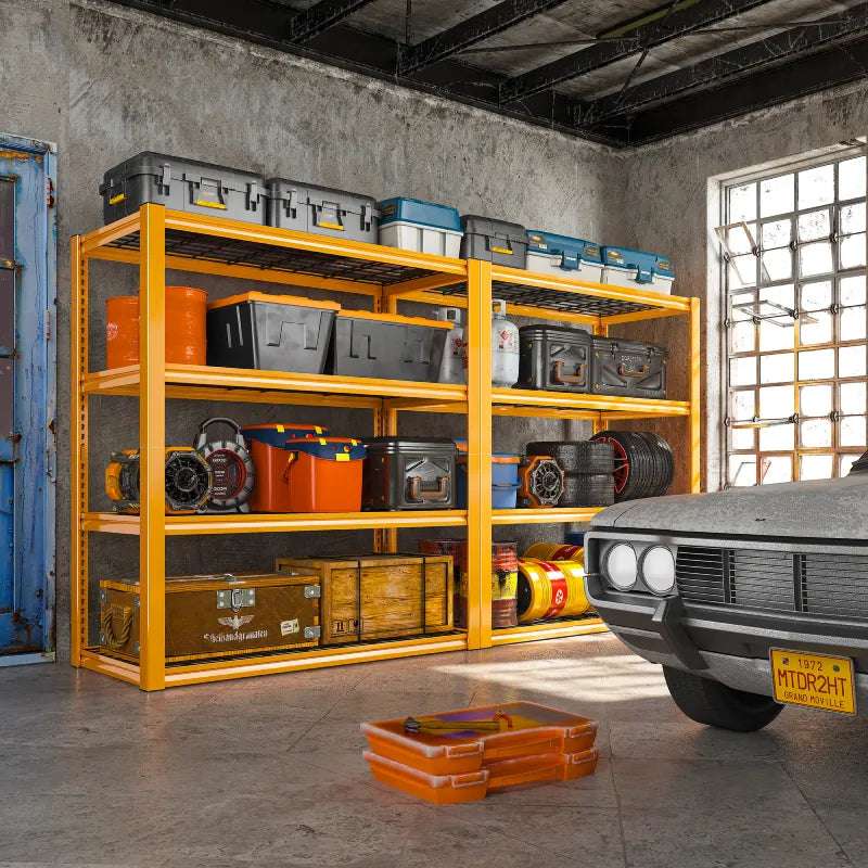 【🔥Factory Direct Clearout Sale🔥】59.9H 4 Tiers Industrial Shelves Adjustable Shelving for Garage Warehouse Basement Loads 2200LBS