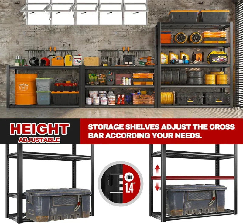 【🔥Factory Direct Clearout Sale🔥】5 Tier 48"W x 72.2"H Storage Shelves for Basement 2500LBS Metal Shelving Unit  for Garage, Warehouse, Industrial, basement