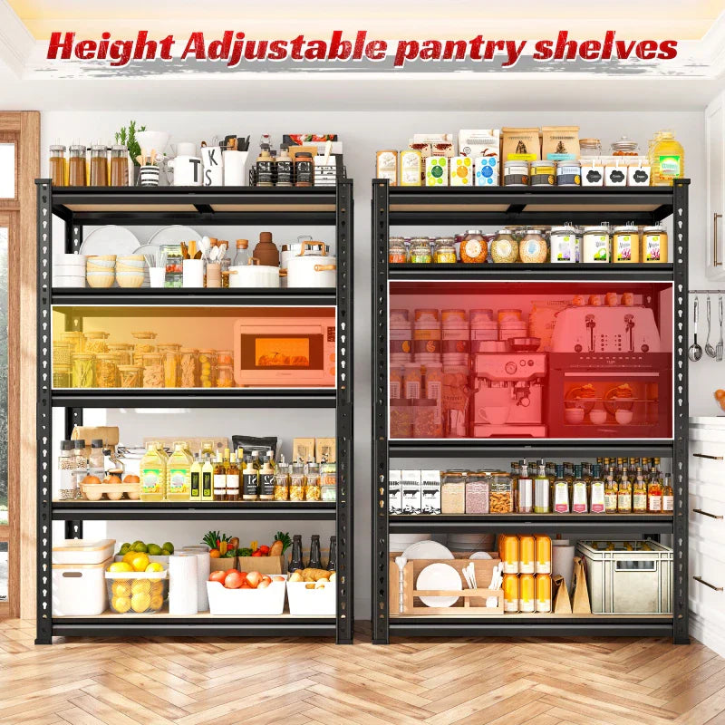 【🔥Factory Direct Clearout Sale🔥】Set of 2 Garage Storage Shelves, 27.6”W Metal Shelves Adjustable, 2000LBS Storage Rack for Pantry Kitchen Commercial