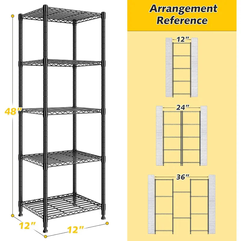 【🔥Factory Direct Clearout Sale🔥】12''W Wire Shelving Units, Set of 2 Metal Shelf, Narrow Metal Shelf, Adjusable Wire Storage Shelves for Pantry Kitchen Dorm
