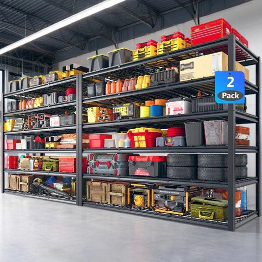 【🔥Factory Direct Clearout Sale🔥】2 PCS 84"H Garage Shelving 3000LBS Industrial Shelving Units 6-tierAdjustable Storage Shelves for Basement, Garage, Warehouse