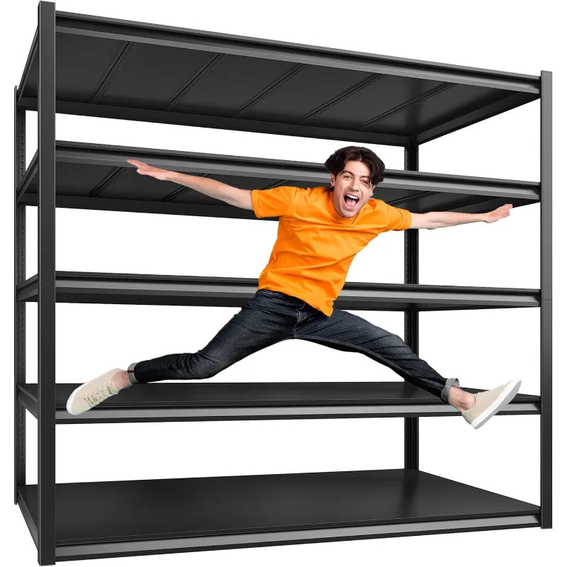 【🔥Factory Direct Clearout Sale🔥】48.4“W Garage Shelving 3000LBS Heavy Duty Metal Storage Shelves, Industrial Storage Shelving for Basement Warehouse