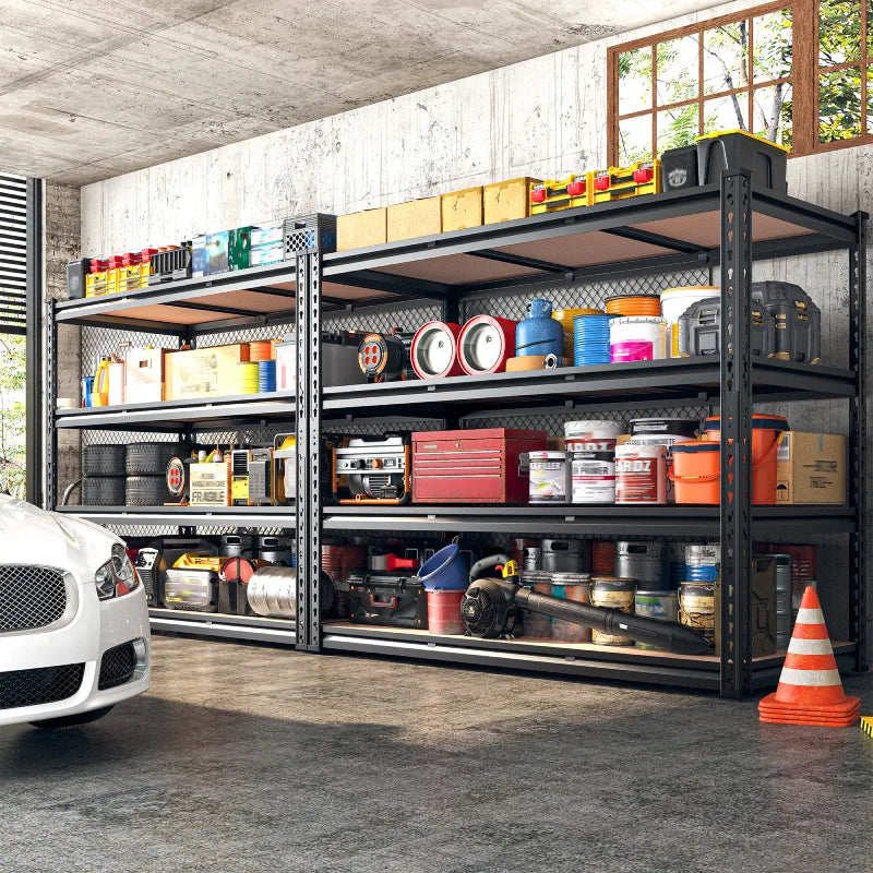 【🔥Factory Direct Clearout Sale🔥】2 Pack Garage Shelf, 48.2''W Adjustable Steel Shelving Rack Load 3000lbs, Boltless Shelving for Basement Warehouse Commercial