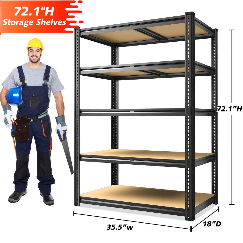 【🔥Factory Direct Clearout Sale🔥】35.5"W Garage Shelves 2250lbs, Metal Shelving Unit for Pantry Kitchen Warehouse