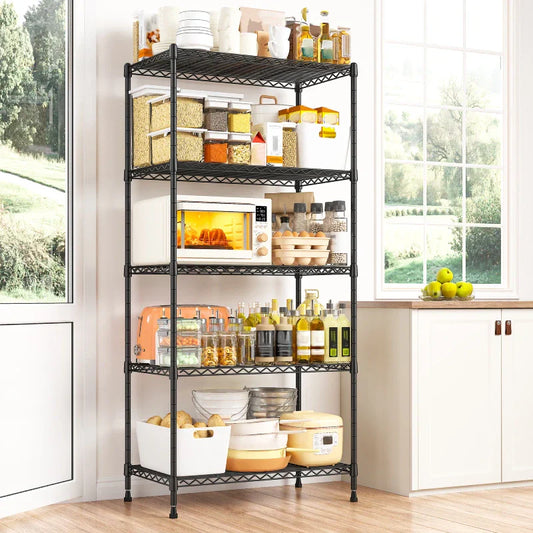 【🔥Factory Direct Clearout Sale🔥】21.5"W Wire Shelving Units, 5-Tier Adjustable, 1000lbs Metal Wire Racks for Pantry Kitchen Dorm