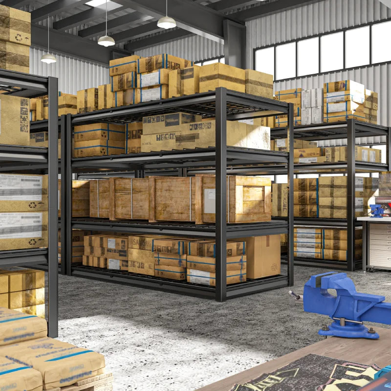【🔥Factory Direct Clearout Sale🔥】2-Pack 60" W Industrial Steel Shelving Heavy Duty Adjustable Garage Shelves for Warehouse, Garage, Basement