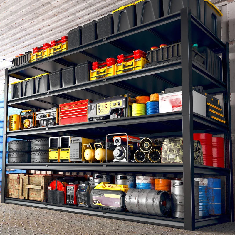 【🔥Factory Direct Clearout Sale🔥】60"W x 72"H 5-Tier Industrial Garage Shelving,3000LBS Heavy Duty Storage Shelves,Adjustable Metal Shelving for Basement Warehouse