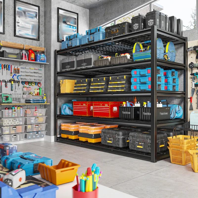【🔥Factory Direct Clearout Sale🔥】2-Pack 60" W Industrial Steel Shelving Heavy Duty Adjustable Garage Shelves for Warehouse, Garage, Basement